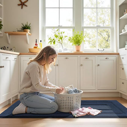 GRANNY SAYS Kitchen Mats for Floor Resist Dirt Kitchen Rugs Non Slip Washable, Large Rug Runner for Sink Laundry Thick Durable Polypropylene Comfort Standing, 59'' x 19.7'', Deep Blue