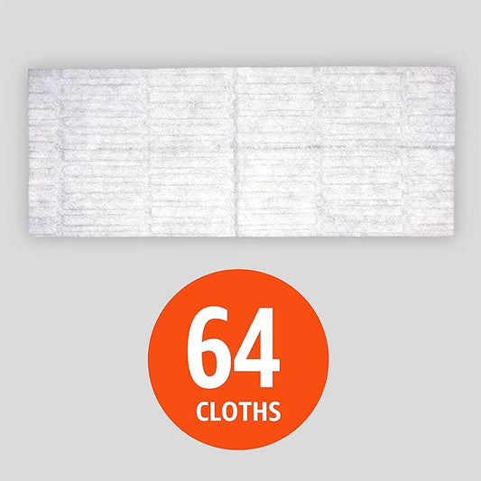 Amazon Basics Dry Floor Cloths | Clean Dust & Dirt | Pet Hair Removal | 64 Count | Pack of 2