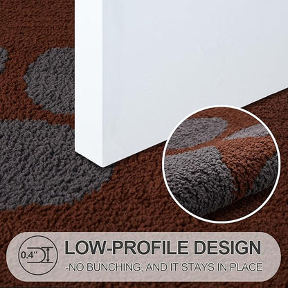 FONEYI Indoor Door Mat, 32"x40" Dog Mats for Muddy Paws, Rubber Backing Non Slip Super Absorbent Washable Entryway Rug, Low-Profile Front Back Door Mats, Inside Floor Doormats for Entryway, Brown