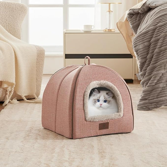 WINDRACING Cat Bed for Indoor Cats - Cat Cave Beds Cat House Cat Tent with Removable Washable Cushioned Pillow, Soft Kitten beds,Cat Beds & Furniture, for Small and Medium Pet Bed