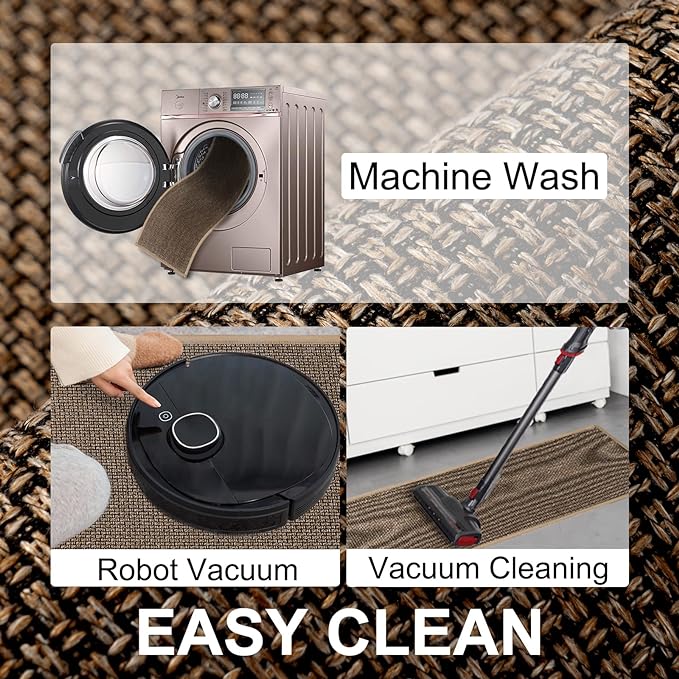 Kitchen Mat Set of 2 PCS, Cushioned Non Slip Rugs for Kitchen Floor, Absorbent Runner Comfort Standing Mats Washable for Kitchen, Office, Home,(Brown, 17.3"x47"+17.3"x71")