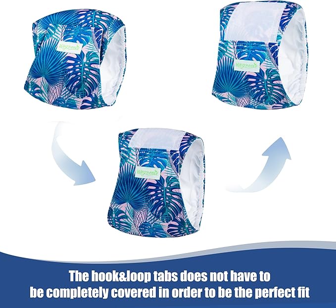 wegreeco Small Dog Diapers Male, Reusable Belly Bands for Male Dogs,Washable Doggie Puppy Diapers Wraps, Medium Large Size (5 Pack XX-Large, Hawaiian)