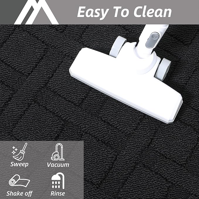 COSY HOMEER Door Mat Indoor Entrance, Non-Slip Absorbent Doormat for Front Door, Low-Profile Entryway Mat for Dirty Paws, Washable Dirt Trapper Mats (24"x36", Black)