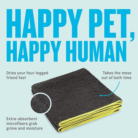 E-Cloth Pet Cleaning & Drying Towel - Super-Absorbent Microfiber Towel for Pets, Animals, Dogs, Cats - Large