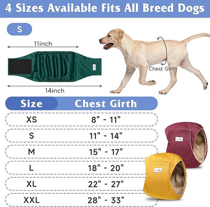 5 Pack Dog Diapers Male Reusable, Premium Belly Bands for Dogs, High Absorbing Male Dog Pee Wraps for Doggie in Incontinence or Excitable Urination Red XXL