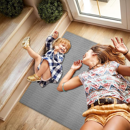 Stair Treads Matching-Mat for Wooden Steps, Non Slip Stair Landing Mat with Self-Adhesive Stair Treads for Kids Elders and Pets(1Pcs, Grey, 31" * 31")