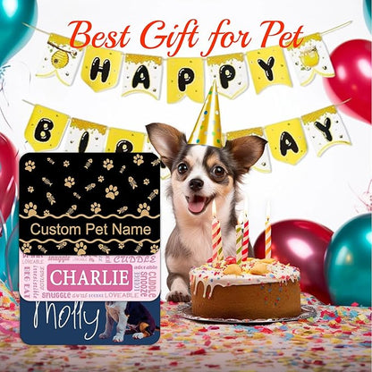 Personalized Dog Food Mats for Floors Custom Pet Placemat Mats for Food and Water Waterproof Customized Pet Food Mat with Name Gifts for Dog & Cat Owners Design 6