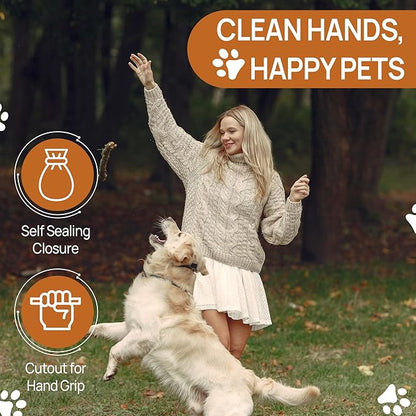 Dispoz-A-Scoop® 8 Pack"Scoop-Seal-Dispose” Dog Pooper Scooper with Bag Attachment, No-Touch Pooper Scoopers Solution, Portable Pooper Scooper for Dogs Large and Small, Dog Poop Scooper for Yard Walk