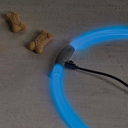 Nite Ize NiteHowl Rechargeable LED Safety Necklace - Dog Light for Dog-Walking Gear - Weather-Resistant Design - 5 Hours Runtime - Cut to Fit from 12” to 27” - Blue