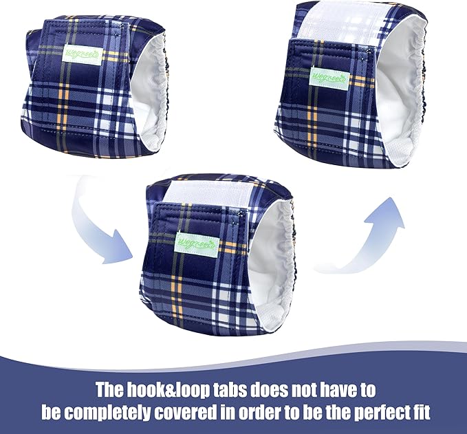 wegreeco Small Dog Diapers Male,Reusable Belly Bands for Male Dogs,Washable Doggie Puppy Male Diapers Wraps,Medium Large Size(5 Pack X-Small, Checkered Pattern)