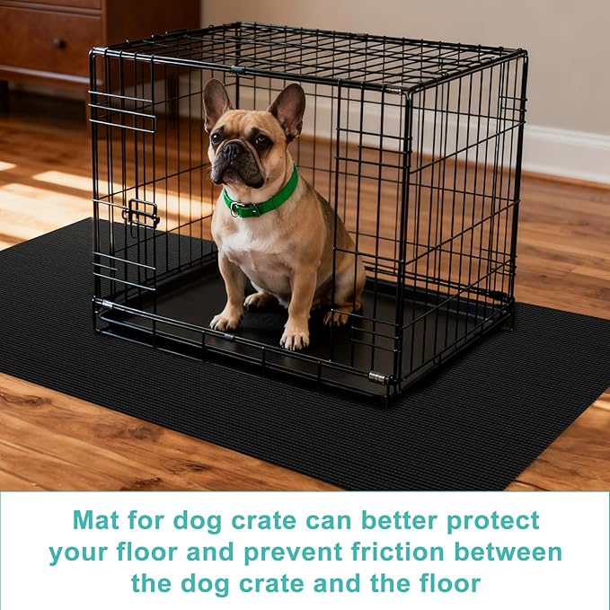 Pet Crate Floor Protection Mat, Mat for Under Dog Crate, 31.5" x 43.3" XXL Thin Cut to Fit Design Washable Floor Covering Reusable Waterproof Non Slip Rug Whelping Pad for Pet (XX-Large)