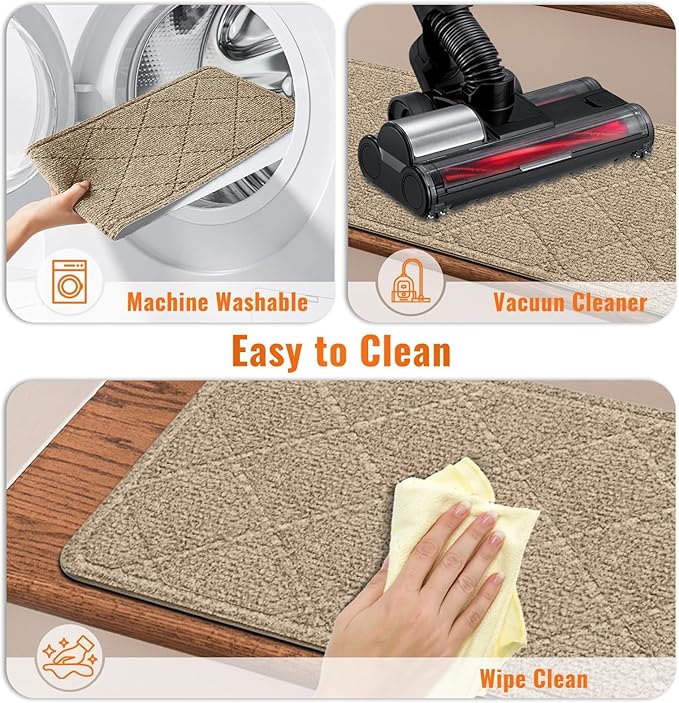 Stair Treads Non-Slip for Wooden Steps, 15Pack - 8" x 30" Edging Stair Runner Indoor for Kids Elders & Pets, Washable Carpet Stair Treads with Peel & Stick Reusable TPE Backing, Beige