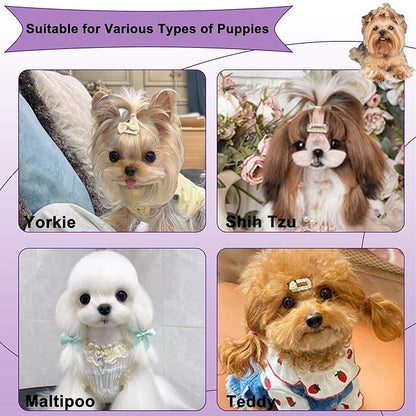 Gentle Grooming Puppy Brush with Gift Box ， Fit for Small Dog ， Yorkie, Shih Tzu, Maltipoo, Maltese and Pomeranian ，Toy Poodle Accessories, Soft Bristle (Glitter Purple)