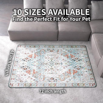 Dog Pee Pads Training Pads Upgrade Triple Thickness All-Purpose Super Absorbent & Leak-Proof, Quick Dry and Leak-Proof and Odor Control (Blue/White/Multi, 48" x72"x2PCS)