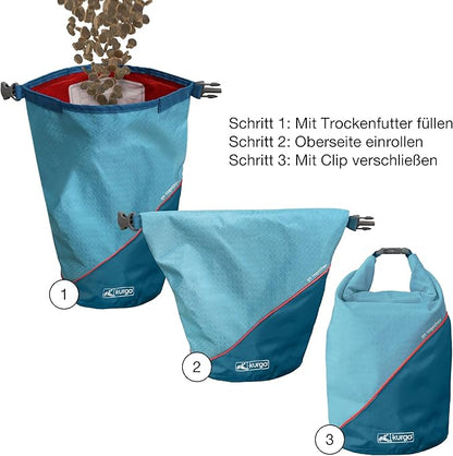 Kurgo Kibble Carrier - Portable Kibble Carrier - Compact Travel Storage - Dog Food Dry Bag - Camping Dog Storage - 5 lb Capacity - Chili Red