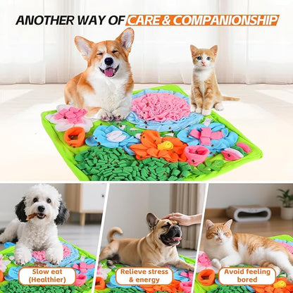 Snuffle Mat for Dogs, 20 X 20 Inches Dog Puzzle Toy for Boredom & Slow Eating, Washable Snuffle Mat for Puppies, Small & Medium Dogs, Cats & Rabbits