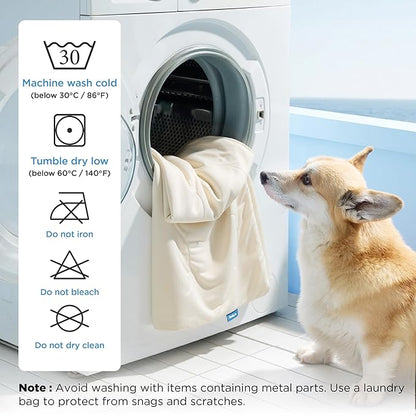 Bedsure Cooling Blanket for Small Dogs with Breathable Air-Core Fill Q-MAX>0.4 - Dog Cooling Mat Soft, Lightweight Pet Cat Throw Cold Blanket Washable for Summer, Beige, 25x35