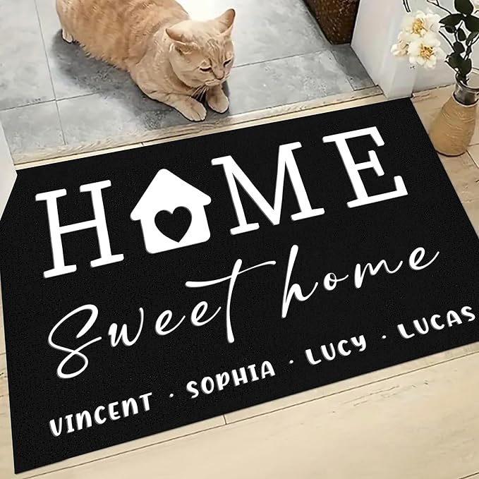 Custom Doormat with Family Name - Personalized Entryway Door Mat Front Door Mat for Outdoor Decor Entrance Mat Housewarming Gift with Anti-Slip Backing Design14