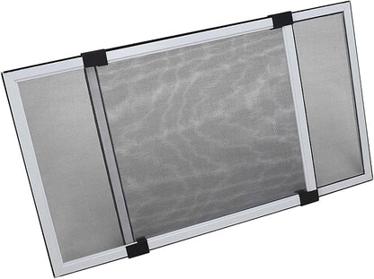 FLYZZZ 4 Packs Adjustable Window Screen Horizontal (15.74''H x 21''-40''W) Expandable Window Screen Medium Replacement for Home