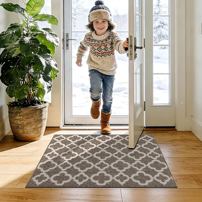 U'Artlines Indoor Door Mat 2×3 ft, Non-Slip Washable Doormats, Dirt Resistant Absorbent Low Profile Floor Mats and Rugs for Front Back Door, Entryway