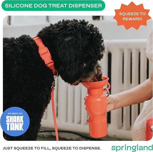 Springer Dog Travel Water Bottle | As Seen on Shark Tank | Patented, Leak-Proof, Portable Water Bottle for Dogs | BPA-Free 22 oz Classic Poppy