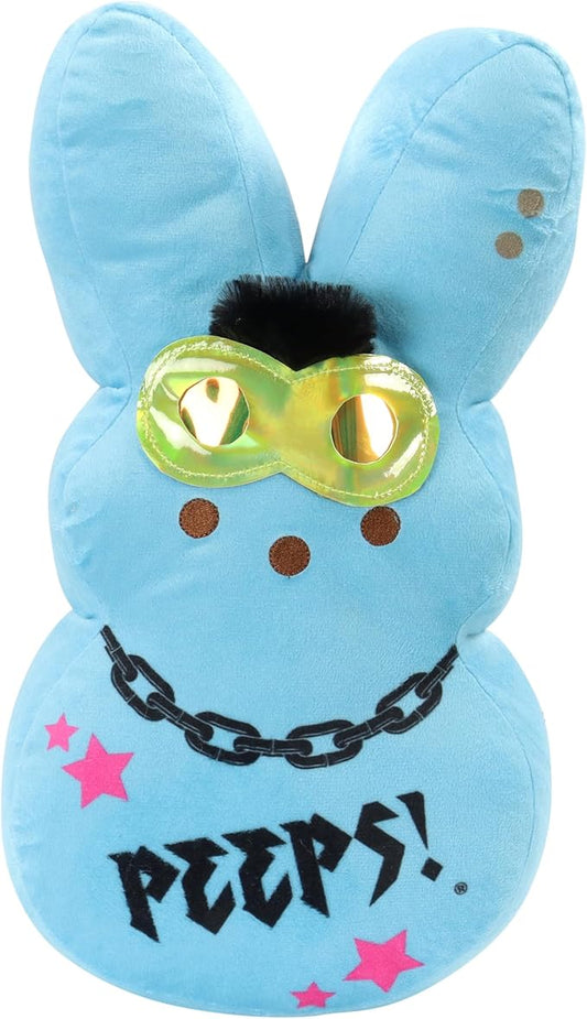 Animal Adventure | 15" Blue Emo Shaggy Bunny Peeps Plush | Easter Basket Stuffed Animals for Kids | Marshmallow Candy | Huggable Ultra Soft Plushie Stuffers Buddy Toy | Collectable Gifts | Aged 3+