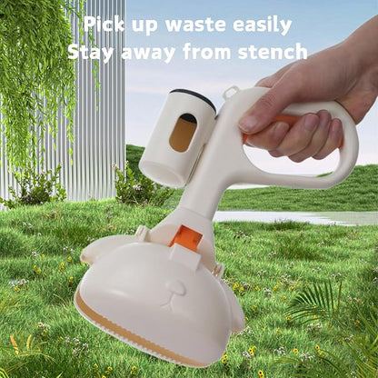 Off-White pet Poop Shovel Set | Easy to Carry, Light in Weight, for Pets to Clean Feces | with Bag and Carrying Clip | A Portable Tool Specially Designed for pet Owners.