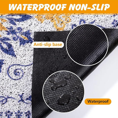 Cat Litter Mat, 28x20 in Litters Box Mat Waterproof Non-Slip Easy to Clean Washable Trapping Mat for Kitty