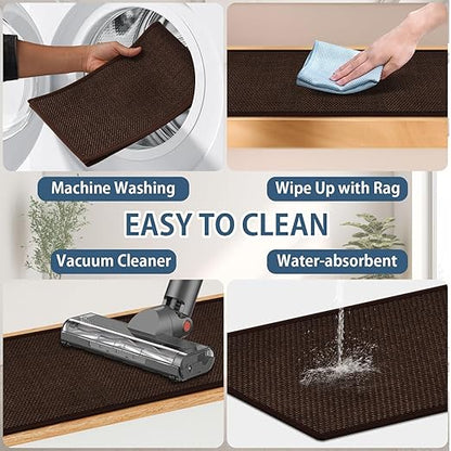 Peel and Stick Stair Treads with Rubber Backed Pack of 15, Jute Stair Rug Staircase Step Treads, Reusable Stair Pads Step Mats for Bare Feet, 30"x8", Deep Brown