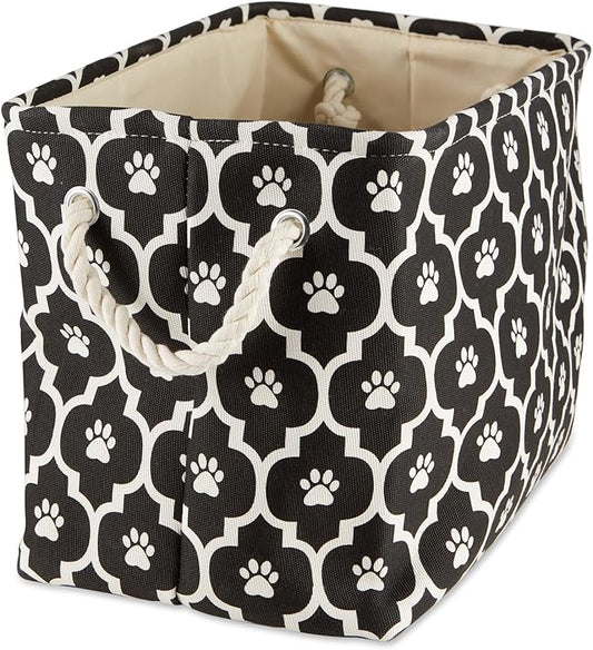 Bone Dry 6192 Pet Storage Collection Lattice Paw Print, Medium Rectangle, Black