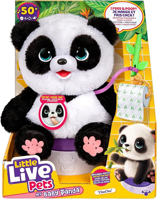 Little Live Pets My Baby Panda ChuChu Plush - Interactive Sounds, Feeding, Potty Dance - Ages 4+