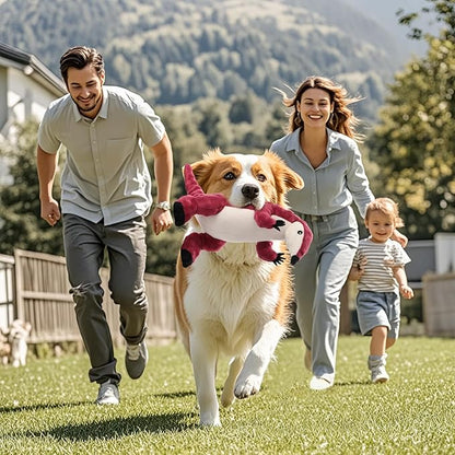 Plush Chew Toys for Large Dogs, Squeaky Dog Toys, Stuffed Animal Dog Plush Toy for Small Medium and Large Breed, Pet Toys for Dogs to Keep Them Busy, Interactive Tough Dog Toy