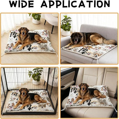 Dog Cat Bed Mat Ultra Soft Fluffy Pet Bed Washable Fashion Dog Crate Beds Comfy Comfy Pet Sleeping Pad Suitable for Pet Raised Bed(42"x32")