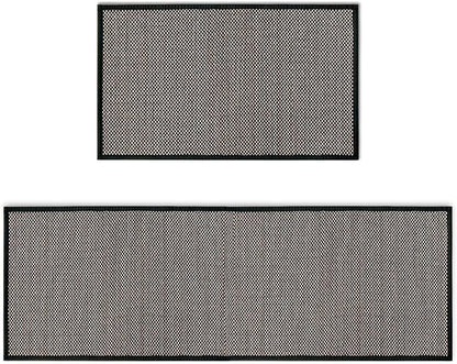 Artoid Mode Washable Non-Skid Kitchen Rugs and Mats Set of 2, Rubber Backing Home Decor Kitchen Mats for Floor Front of Sink Black - 17x29 and 17x47 Inch