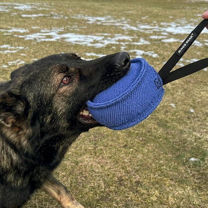 Dingo Gear Dog Tug Toy for Strong Dog, Bite Training, IGP, Fun, French Linen Drum, 5,5x3,1" Orange Berta S00094