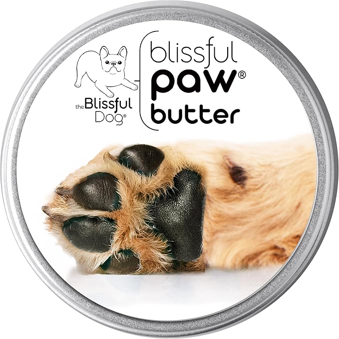 The Blissful Dog Paw Butter, Moisturizer for Dry Paw Pads, Softens and Protects a Rough Paw in Winter, Versatile, Lick-Safe Dog Pad Balm, 8 oz.