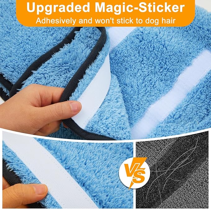 Bienbee Dog Bathrobe, Quick Drying Super Absorbent Dog Robes for After Bath, Warm Keeping Dogs Towel, Dogs Bath Supplies, Light Blue S