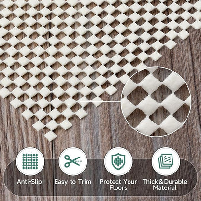 BALEINE Non Slip Rug Pad Rug Gripper for Hardwood Floors, Extra Thick Non Slip Mat Under Carpet (5'x7')