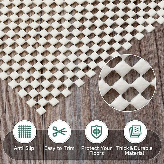 BALEINE Non Slip Rug Pad Rug Gripper for Hardwood Floors, Extra Thick Non Slip Mat Under Carpet (5'x7')