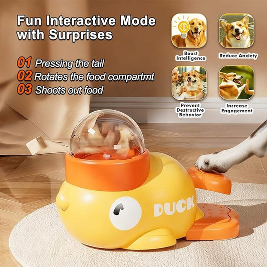 Interactive Dog Toys Food Puzzle Slow Feeder, Cat Treat Dispenser Toy Duck-Shaped Enrichment Toy for Small Medium Dogs and Cats, IQ Training and Exercise Small Animal Bowls