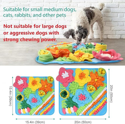 ORIA Snuffle Mat for Dogs, 20x20'' Interactive Dog Puzzle Toy, Non-Slip Treat Feeding Mat for Boredom, Slow Eating, Keep Busy, Pet Foraging Mat for Small Medium Large Dogs Cats Rabbits