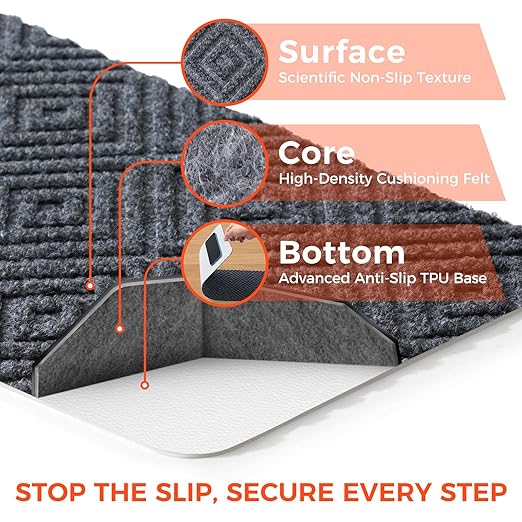 BAGAIL 15 Pack Non-Slip Stair Treads for Wooden Steps, 8"x30" Peel and Stick Carpet Stair Runners, Machine Washable Indoor Step Covers with No-Residue Adhesive for Dogs, Kids & Elderly - Dark Gray