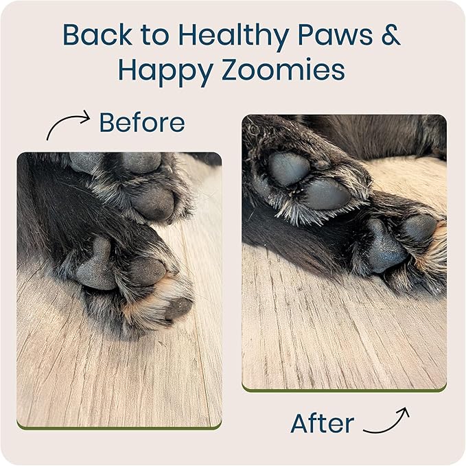 Paw Protector - Dog Paw Balm, Moisturizer & Soother for Dry, Cracked Pads and Noses with Shea Butter, Coconut Oil, Lick Safe, Beeswax-Free, Hot Pavement & Cold Weather Protection, 0.5 oz