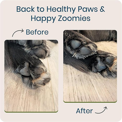Paw Protector - Dog Paw Balm, Moisturizer & Soother for Dry, Cracked Pads and Noses with Shea Butter, Coconut Oil, Lick Safe, Beeswax-Free, Hot Pavement & Cold Weather Protection, 0.5 oz