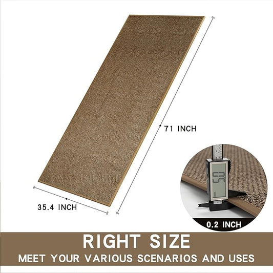 Kitchen Mat, Rubber Backing Cushioned Non Slip Kitchen Rugs for Floor, Absorbent Runner Comfort Standing Mat Rug Washable for Kitchen, Office, Home, 35.4"x71" (Brown)