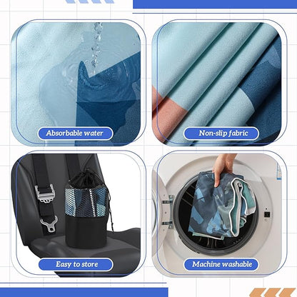 2 Pack Car Seat Towel Cover and Athletic Running Towel with Storage Bags, Sweat Washable Gym Seat Protector Non Slip for Dog Pet Workout Running Outdoor Sport Activities(Sasquatch)