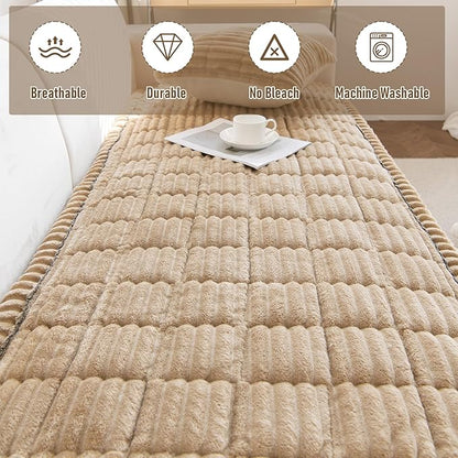 LiveGo Pet Couch Cover Dogs Washable Non-Slip Couch Protector Pet Friendly Dog Mat for Couches and Sofas (Milky Coffee, 90x210 cm / 35.4x82.67 in)