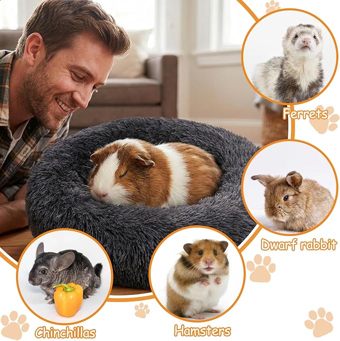 Guinea Pig Beds, Small Animal Bedding, Cozy Bed Mat, Thickened and Warm Winter Guinea Pig Beds for Dwarf Rabbits, Chinchillas, Hamsters, Hedgehogs, Ferrets Dark Grey