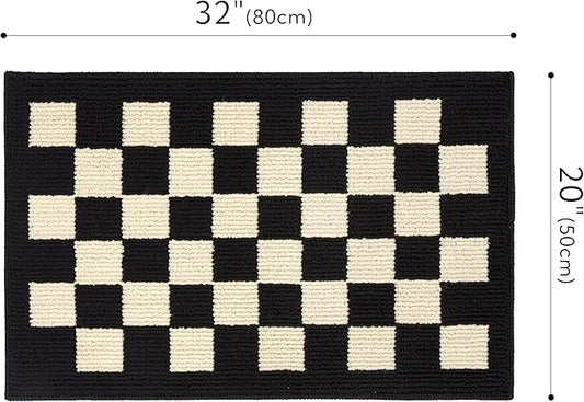 GRANNY SAYS Kitchen Mats for Floor, Kitchen Rugs Non Slip Washable, Runner Rugs for Kitchen Floor, 32" x 20", Stain Resistant Comfort Standing Mat Made of 100% Polypropylene, Black