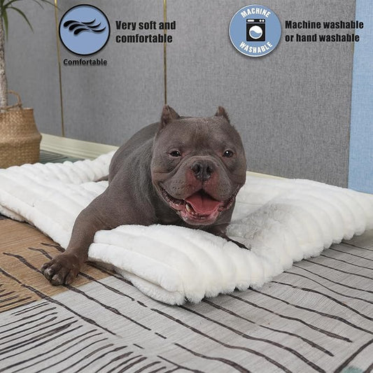 36 Inch Dog Crate Bed for Medium to Large Size Dogs,Ultra Soft Dog Pad for Crate or Cage Washable & Anti-Slip Kennel Pad for Pets Cozy Sleeping Mat,Fluffy Comfy Pet Mattress Cushion(35" x 23", Cream)